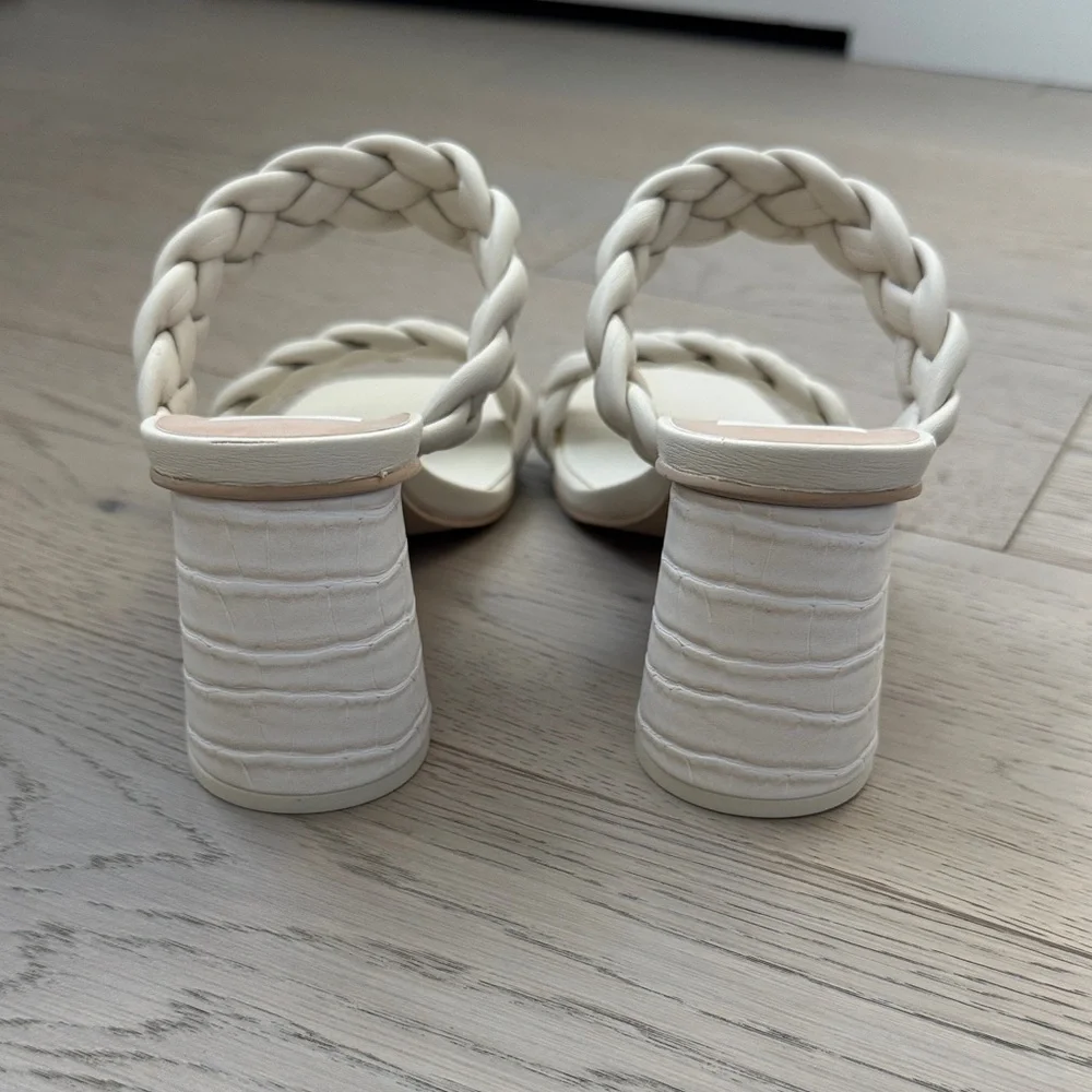 Dolce Vita Ivory Braided Double-Strap Slide Heels - Picture 3 of 4